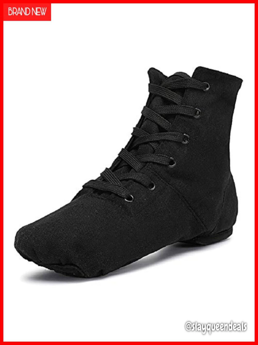 Canvas Jazz Dance Boots Ballet Sneakers Lace-Up Flat Closed Toe